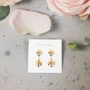 TORY BURCH KIRA LINEAR EARRING TORY GOLD